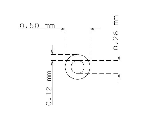 Tube inox de 0.5 mm x 0.12 mm Qualité 304 Dur