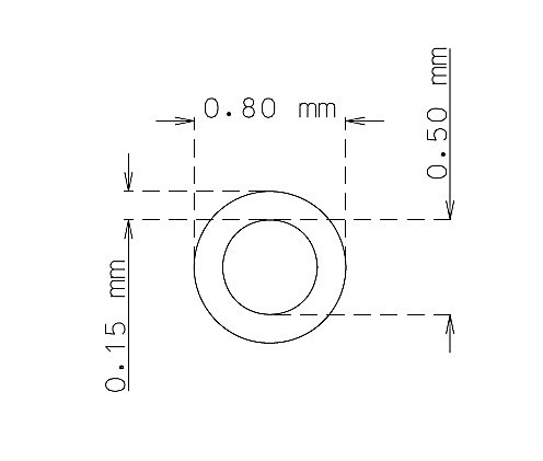 Microtube inox de 0.8mm x 0.15mm Qualité 304 Dur