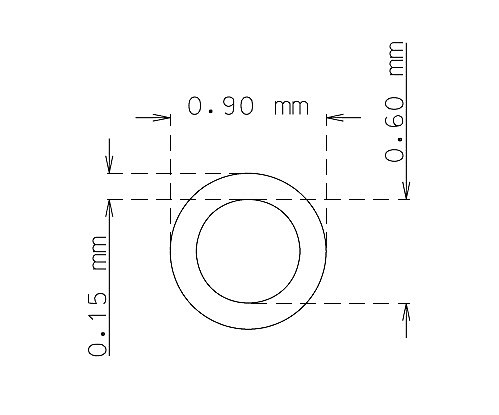 Microtube inox de 0.9mm x 0.15mm Qualité 304 Dur