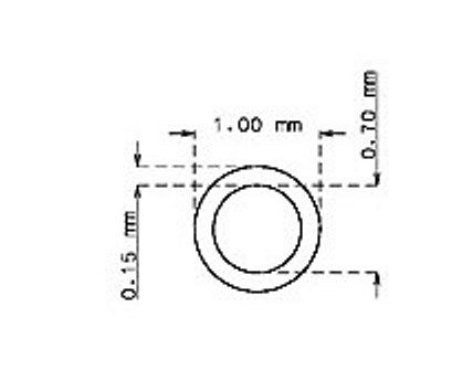 Tube inox de 1.0mm x 0.15mm Qualité 304 Dur