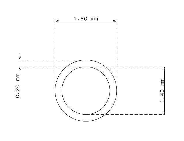 Tube inox de 1.8mm x 0.20mm Qualité 304 Dur