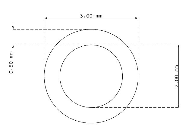 Tube inox de 3.0mm x 0.50mm Qualité 316 Dur