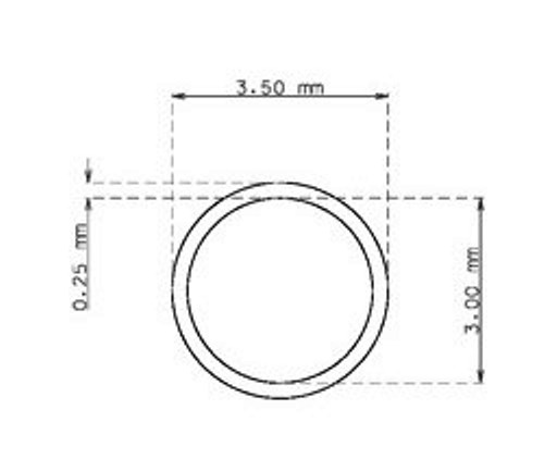 Tube inox de 3.5mm x 0.25mm Qualité 304 Dur