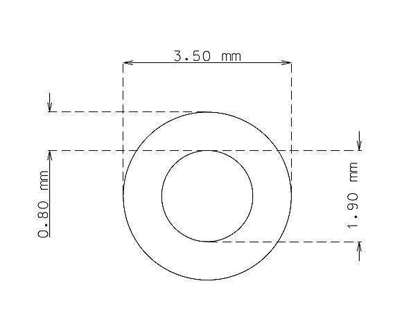 Tube capillaire de 3.5mm x 0.8mm Qualité 316 Dur