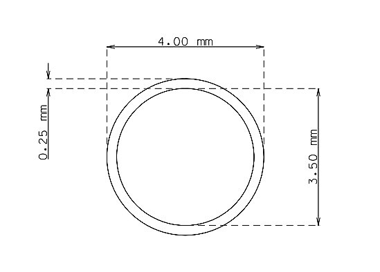 Tube inox de 4.0mm x 0.25mm Qualité 304 Dur