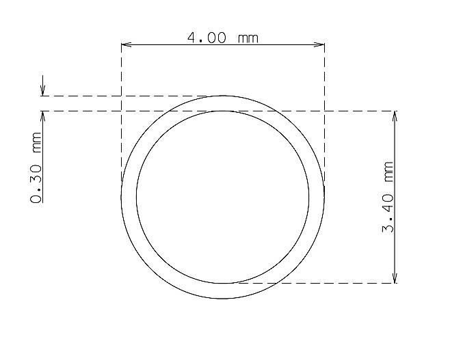 Tube inox de 4.0mm x 0.30mm Qualite 304 Recuit