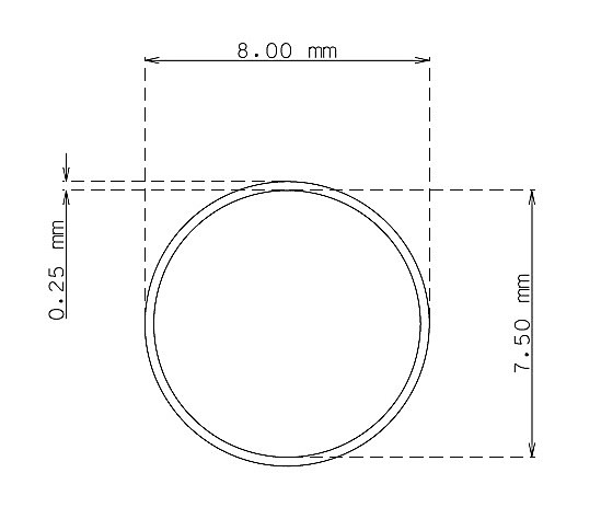 Tube inox de 8.0mm x 0.25mm Qualité 304 Dur